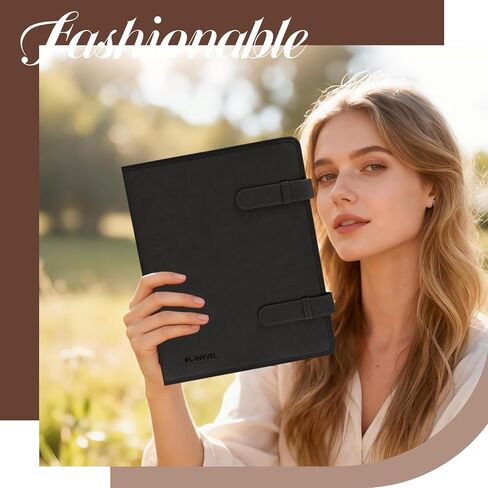 Leather Sketchbook Cover for 9x12 - Travel Portfolio Case with Storage, Holds Large Sketch Book & Spiral Pad | All-in-One Artist Organizer with Pencil Holder (Black) in Saudi Arabia