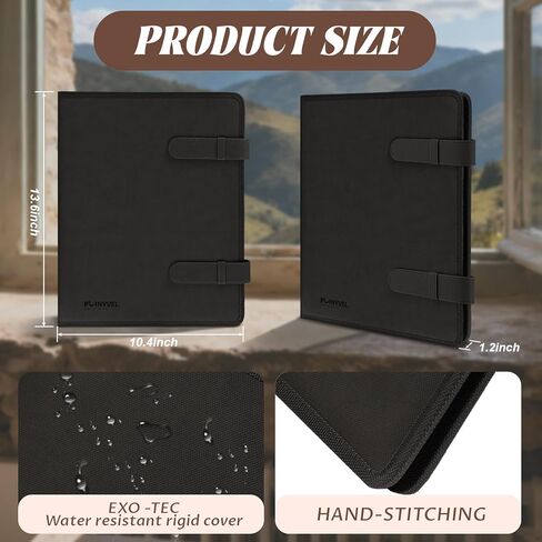 Leather Sketchbook Cover for 9x12 - Travel Portfolio Case with Storage, Holds Large Sketch Book & Spiral Pad | All-in-One Artist Organizer with Pencil Holder (Black) in Saudi Arabia