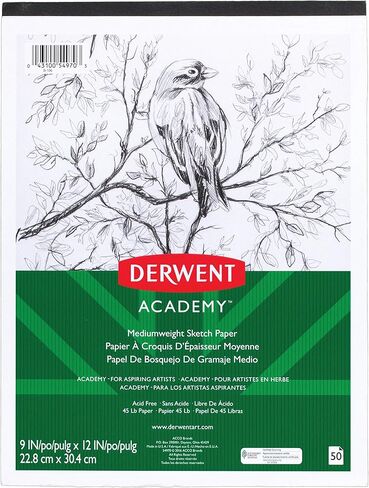 Derwent Academy Sketch Pad, Medium Weight Paper, 50 Sheets, 9" x 12" (54970) in Saudi Arabia