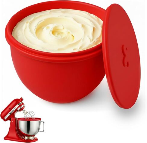 Silicone Bowl Liners for Kitchenaid Mixer 5-Qt Tilt-Head Mixer, Fits 5 Quart Mixing Bowl with Lid and 3 Air Release Models, Thickened, Non-Stick, Easy Clean & Versatile(Black) in Kuwait