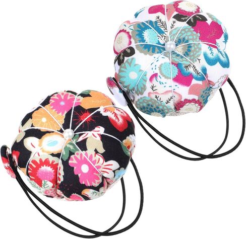 2 Packs Wrist Pin Cushions for Sewing, Pin Cushion Wrist with Elastic Wrists Belt Wearable Pincushion Cute Pumpkin Needle Cushion Pins Holder Sewing for Needlework or DIY Crafts in Saudi Arabia