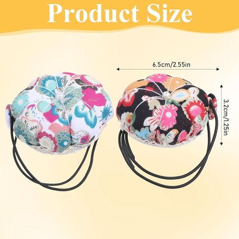 2 Packs Wrist Pin Cushions for Sewing, Pin Cushion Wrist with Elastic Wrists Belt Wearable Pincushion Cute Pumpkin Needle Cushion Pins Holder Sewing for Needlework or DIY Crafts in Saudi Arabia