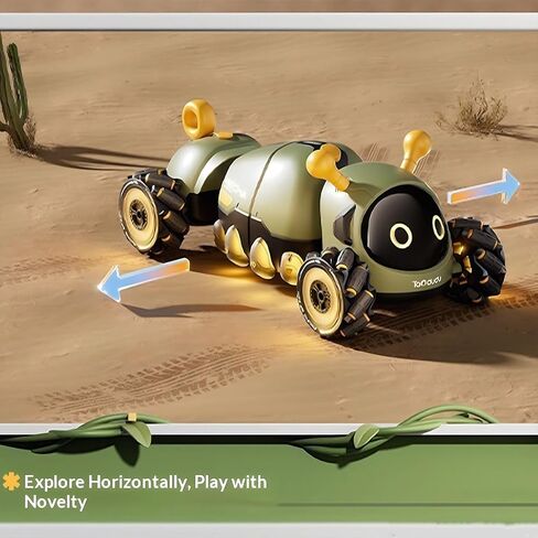 ألعاب سيارات RC المثيرة للتحكم عن بعد، شاحنة حيلة تعمل بالتحكم عن بعد بمستشعر للإيماءات وتأثيرات ضوئية، انجراف حيلة بزاوية 360 درجة ومعظم التضاريس، تحويل الدفع الرباعي للطرق الوعرة للأولاد من عمر 3 إلى 12 عامًا للأطفال (البق الأخضر) in Kuwait