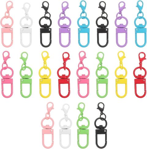 20pcs Swivel Lobster Clasp Keychain Rings for DIY Jewelry Making Colorful Mini Snap Hooks Sturdy Metal Clips for Crafting Bags and Lanyards Accessories in Saudi Arabia