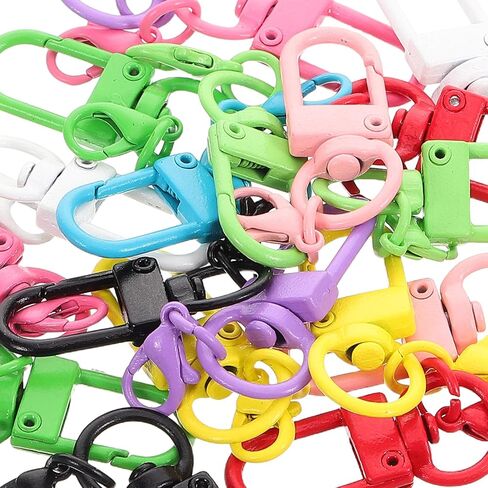 20pcs Swivel Lobster Clasp Keychain Rings for DIY Jewelry Making Colorful Mini Snap Hooks Sturdy Metal Clips for Crafting Bags and Lanyards Accessories in Saudi Arabia