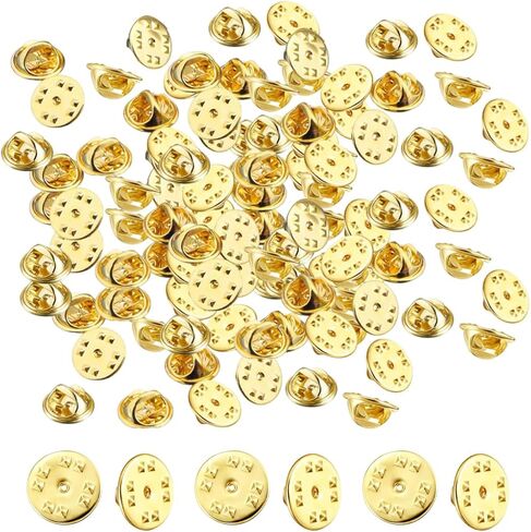 50-Pieces Brass Fastening Clasps for Badges and Name Tags (Gold) in Saudi Arabia