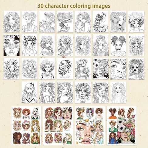 Bomichi Adult Coloring Book for Women, 30 Sheets People Coloring Books for Gift to Relax and Relieve Anxiety in Kuwait