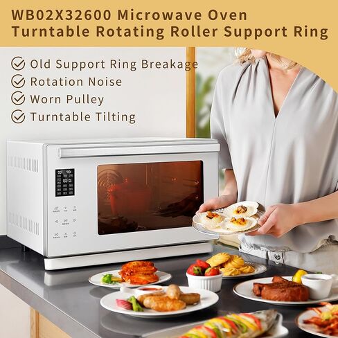 WB02X32600 دعم صينية حلقية دوارة للميكروويف، متوافقة مع موديلات GE ZSB9131N1SS، CTC912P2N1S1، JT3800SH8SS، JK3800DH3WW، CSB912M2N2S5، PK7800SK7SS in Kuwait