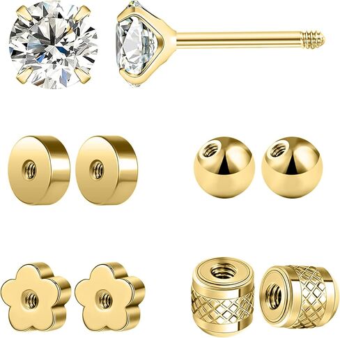 Stainless Steel Screw On Earring Backs Replacements Flat Earring Backs for Studs (Silver/0.8mm-1.0mm) in Saudi Arabia