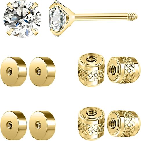Stainless Steel Screw On Earring Backs Replacements Flat Earring Backs for Studs (Silver/0.8mm-1.0mm) in Saudi Arabia