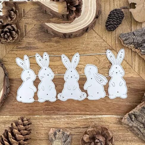 5pcs Rabbits Bunny Dies Metal Die Cuts, Easter Rabbits Bunny Cutting Dies Cut Stencils for DIY Scrapbooking Cards Photo Album Decorative Embossing Paper Dies for Scrapbooking Card Making in Saudi Arabia