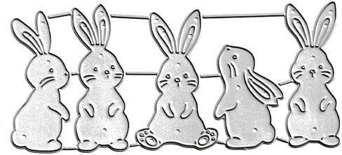 5pcs Rabbits Bunny Dies Metal Die Cuts, Easter Rabbits Bunny Cutting Dies Cut Stencils for DIY Scrapbooking Cards Photo Album Decorative Embossing Paper Dies for Scrapbooking Card Making in Saudi Arabia