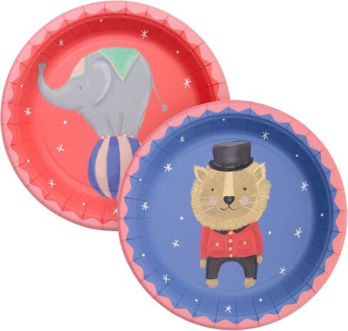 Cheerland Circus Party Paper Plates Carnival Animals Elephant Lion Disposable Tableware For Circus Themed Kids Birthday Baby Shower Party Favors - 24 pcs in Saudi Arabia