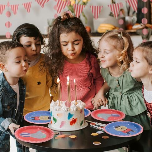 Cheerland Circus Party Paper Plates Carnival Animals Elephant Lion Disposable Tableware For Circus Themed Kids Birthday Baby Shower Party Favors - 24 pcs in Saudi Arabia