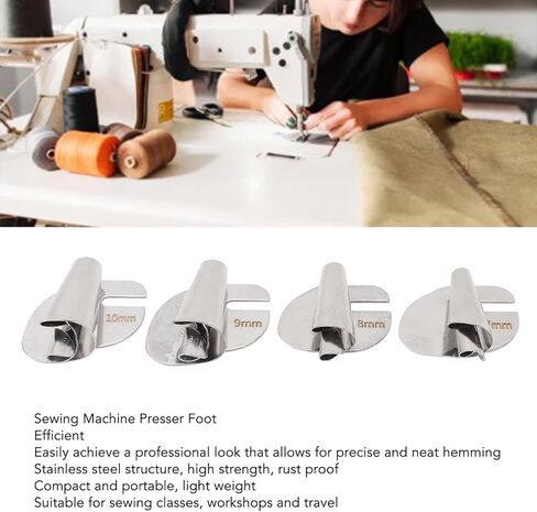 Sewing Machine Presser Foot,Professional Use Spiral Hemmer Foot, Multifunctional Sewing Presser Foot for DIY Sewing in Saudi Arabia