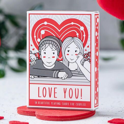 بطاقات لعب Love You، مجموعة أوراق لعب باللونين الأحمر والأسود من العصور الوسطى مع عمل فني فريد مرسومة يدويًا للحب، مجموعة من أوراق اللعب، أوراق لعب رائعة مع كتاب إلكتروني للألعاب الإلكترونية للبطاقات... in Kuwait