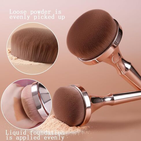 فرشاة كبيرة للبودرة المعدنية، فرشاة غبار للأظافر، فرشاة مكياج كريم الأساس، فرشاة بودرة وفرشاة أحمر الخدود للمكياج اليومي (ملون)... in Kuwait