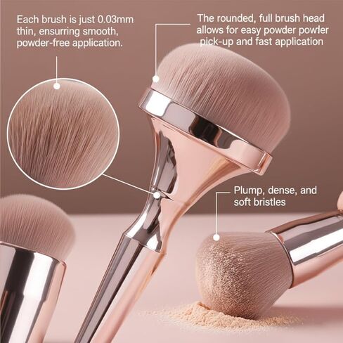 فرشاة كبيرة للبودرة المعدنية، فرشاة غبار للأظافر، فرشاة مكياج كريم الأساس، فرشاة بودرة وفرشاة أحمر الخدود للمكياج اليومي (ملون)... in Kuwait
