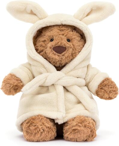 Jellycat Bartholomew Bear with Bathrobe Stuffed Animal, 10 inches - Teddy Bear Plush - Soft & Huggable - Classic Children's Gift in Saudi Arabia