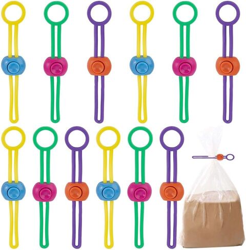 HOBBIESAY 20PCS Bag Sealing Clips Adjustable Elasticity Clay Bag Tie Airtight Seal Strap Tie Set Wrist Strap Reusable Tool Wraps Closure Multi Purpose Sealer Pottery Tool Ties for Bags Closure in Saudi Arabia