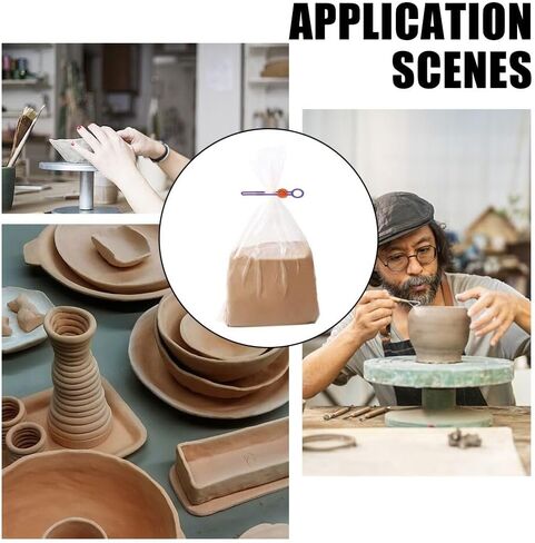 HOBBIESAY 20PCS Bag Sealing Clips Adjustable Elasticity Clay Bag Tie Airtight Seal Strap Tie Set Wrist Strap Reusable Tool Wraps Closure Multi Purpose Sealer Pottery Tool Ties for Bags Closure in Saudi Arabia