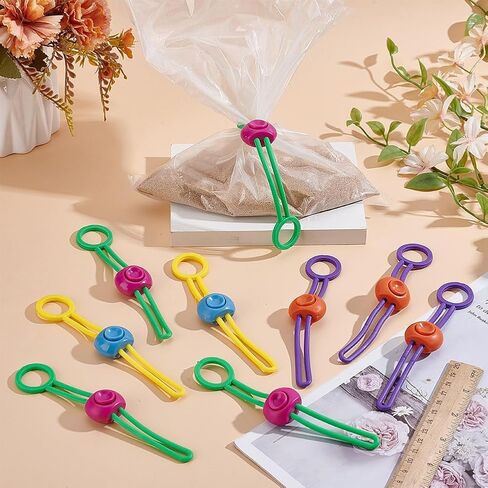 HOBBIESAY 20PCS Bag Sealing Clips Adjustable Elasticity Clay Bag Tie Airtight Seal Strap Tie Set Wrist Strap Reusable Tool Wraps Closure Multi Purpose Sealer Pottery Tool Ties for Bags Closure in Saudi Arabia