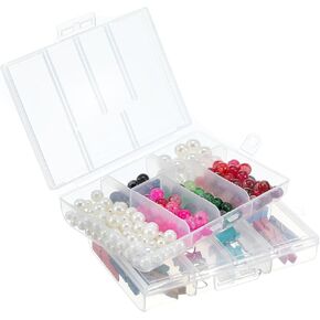 2 Pack 6 Grids Plastic Clear Organizer Box, Bead Organizers and Storage with Dividers Small Storage Box Compartment Boxes for Candies Snacks Electronics Craft Jewelry Small Parts Tackle in Saudi Arabia