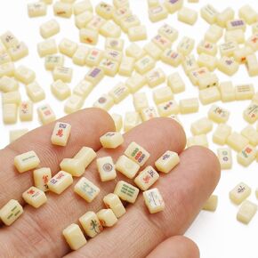 Odoria Dollhouse Mahjong Set Miniature: 1/12 Scale Chinese Mahjong Stone Game Set Traditional - Mini Doll House Accessories Plastic 180 Tiles in Saudi Arabia