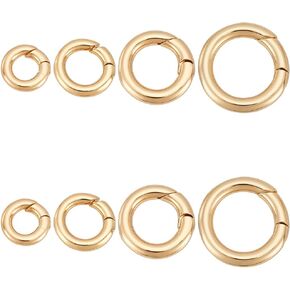 10 قطع من حلقات البوابة الربيعية المطلية بالذهب عيار 18 قيراط من UNICRAFTALE مشابك معدنية بقطر 11.8 مم ومشابك حلقة تسلق مستديرة وخطاطيف معدنية زنبركية ومشابك مشبك لحقيبة المحفظة وسلاسل المفاتيح in Kuwait