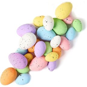 RHN 21 PCS 3 Sizes 7 Colors Foam Easter Eggs,Assorted Pastel Speckled Easter Eggs Decoration for Easter Basket Fillers Home Table Setting Spring Party(4-6CM) in Saudi Arabia