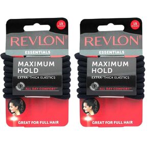 REVLON Extra Thick Black Hair Elastics, 15 Count in Saudi Arabia