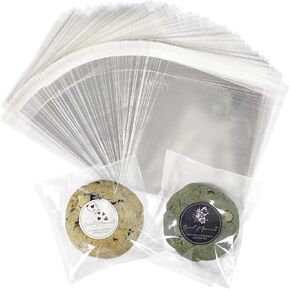 LUXCONE 4x6 Inch Clear Cookie Bags With Seal, 100PCS Individual Cookie Wrappers with Stickers, Self Sealing Cellophane Bags for Packaging Treats, Gift Giving and Party Favors in Kuwait