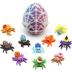3D Printed Animals Spider Egg with 10 Unique Spiders Inside, Glow in The Dark Fidget Toys, Easter Basket Stuffers for Teens Kids, Plastic Prefilled Easter Eggs, Easter Egg Fillers Gifts for Boys Girls in Saudi Arabia