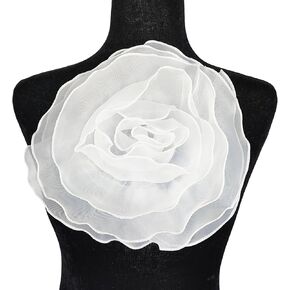 1 قطعة زهور دانتيل ثلاثية الأبعاد مزينة بالزهور المطرزة من الشيفون رقعات مزخرفة بالزهور لتزيين الملابس وإكسسوارات الخياطة اليدوية لتزيين فستان الزفاف، أخضر، 10.6 × 10.6 بوصة in Kuwait