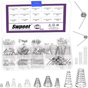 SWPEET 123PCS 10 أحجام 0.3/0.5/0.7/0.8/1 مجموعة متنوعة من الفولاذ المقاوم للصدأ المخروط in Kuwait