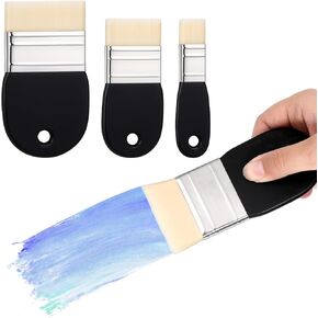 3 Pack Wide Paint Brushes for Acrylic Painting, Flat Paddle Paint Brush Set, Nylon Painting Brushes for Acrylic, Oil, Varnishes, Watercolor, Painter, Artist(1/2/3 Inch) in Saudi Arabia