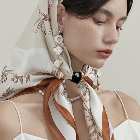 8PCS Cowhide Leather Scarf Clasp Clips Fashion Silk Buckle Ring Geuine Leather Bandana Slides Clasp Solid Color Scarf Holder Clothing Accessories for Tie Ribbon Neckerchief Shawl in Saudi Arabia