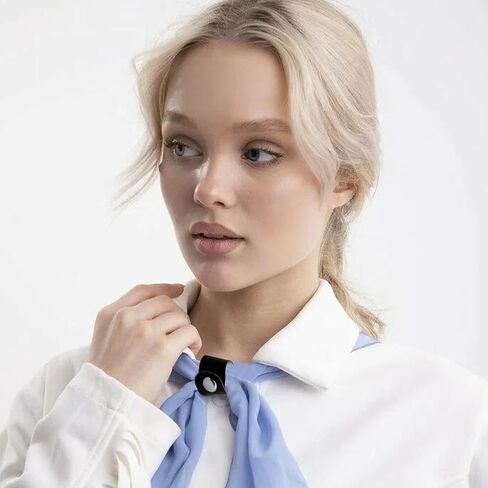 8PCS Cowhide Leather Scarf Clasp Clips Fashion Silk Buckle Ring Geuine Leather Bandana Slides Clasp Solid Color Scarf Holder Clothing Accessories for Tie Ribbon Neckerchief Shawl in Saudi Arabia