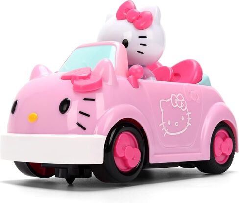 سيارة Jada Hello Kitty RC بمقياس 1:32 - وظيفة بسيطة للتحكم عن بعد باللون الوردي قابلة للتحويل مع ألعاب مجسمة غير قابلة للإزالة in Saudi Arabia