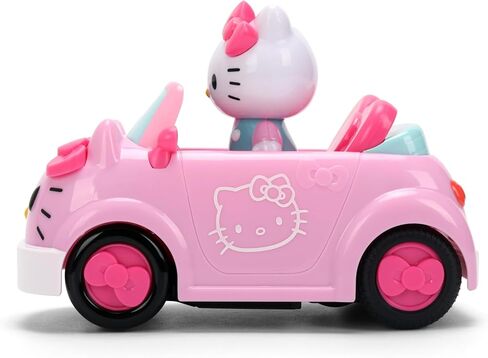 سيارة Jada Hello Kitty RC بمقياس 1:32 - وظيفة بسيطة للتحكم عن بعد باللون الوردي قابلة للتحويل مع ألعاب مجسمة غير قابلة للإزالة in Saudi Arabia