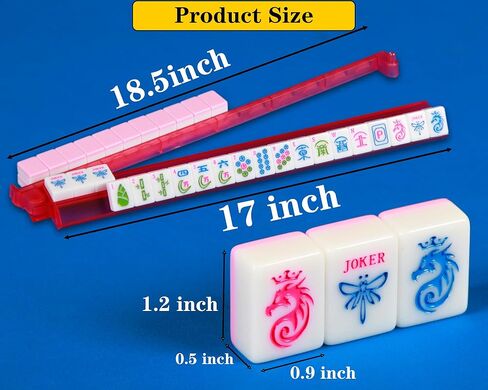 American Mahjong Set 166 Mahjong Tile Set 1.2-inch American Mahjong Tile Set Equipped with 4PCS Mahjong Racks with Pushers in Saudi Arabia