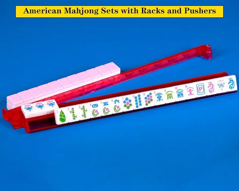 American Mahjong Set 166 Mahjong Tile Set 1.2-inch American Mahjong Tile Set Equipped with 4PCS Mahjong Racks with Pushers in Saudi Arabia