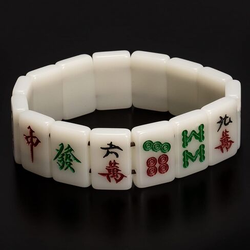 مجموعة Yellow Mountain Imports الصينية Mahjong - مجموعة بحجم البطل تحتوي على 146 بلاطة، وعلبة من الألومنيوم، وإكسسوارات، وسوار من البلاط الصغير in Saudi Arabia