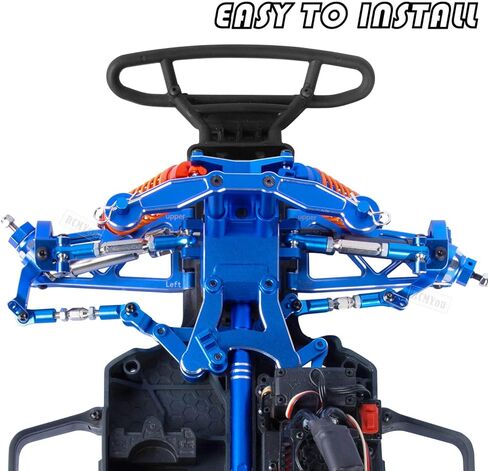 Alloy Front Rear Suspension Arm & Steering Blocks Caster Blocks C-Hubs Stub Axle Carriers Upgrades Part for 1/10 Granite/Senton 3S Blx & Mega 550,Vorteks 3S Blx,Navy Blue in Saudi Arabia