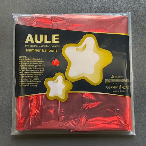 AULE 40 Inch Big Red 6 Balloon Number Large Foil Helium Number Balloons 0-9 Jumbo Giant Happy 6th Birthday Party Decorations for Boy or Girl Huge Mylar Anniversary Party Supplies in Kuwait