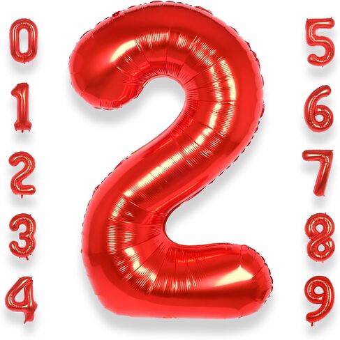 AULE 40 Inch Big Red 6 Balloon Number Large Foil Helium Number Balloons 0-9 Jumbo Giant Happy 6th Birthday Party Decorations for Boy or Girl Huge Mylar Anniversary Party Supplies in Kuwait