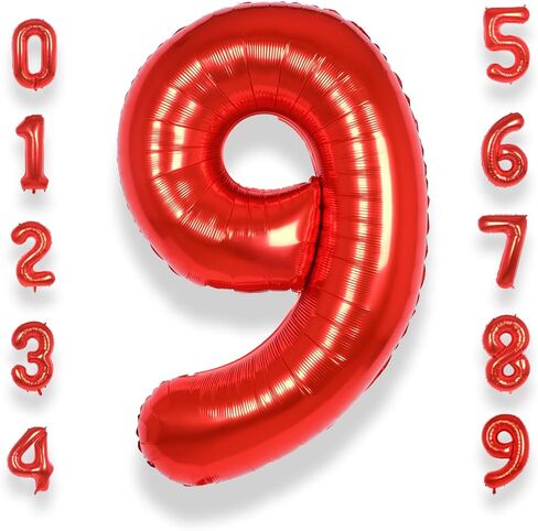 AULE 40 Inch Big Red 6 Balloon Number Large Foil Helium Number Balloons 0-9 Jumbo Giant Happy 6th Birthday Party Decorations for Boy or Girl Huge Mylar Anniversary Party Supplies in Kuwait