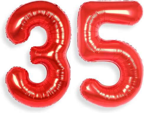 AULE 40 Inch Big Red 6 Balloon Number Large Foil Helium Number Balloons 0-9 Jumbo Giant Happy 6th Birthday Party Decorations for Boy or Girl Huge Mylar Anniversary Party Supplies in Kuwait
