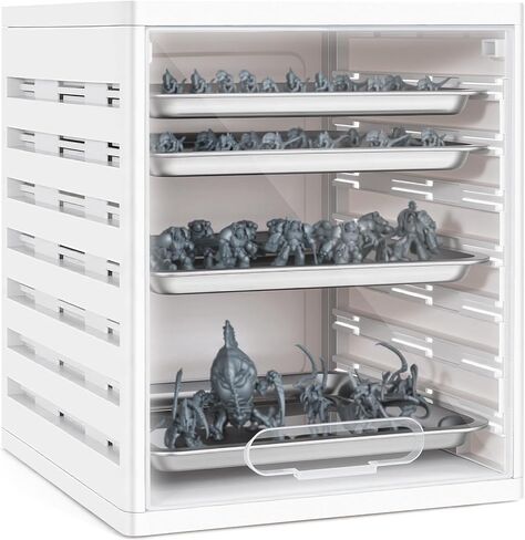 WELIDAY Miniature Storage Case Miniatures Transport Case Miniatures Display Cases with 4 Metal Trays in Saudi Arabia