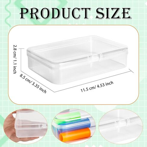 36 Pcs Plastic Crayon Boxes Clear Crayons Holder with Snap Lid Stackable Organizer Case Storage Box for Students Classroom Office Supplies Craft Supplies in Kuwait